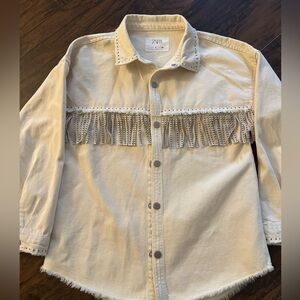 Girls Zara fringe top